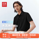 紅豆【涼感抗菌】冰淇淋polo衫男25夏季吸濕速干短袖T恤男翻領(lǐng)T恤男 云墨黑S1 2XL 185/100A 推薦80-85公斤