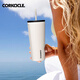 CORKCICLE.酷革吸管保溫杯大容量保冷車(chē)載不銹鋼桌面水杯拿鐵色700ml