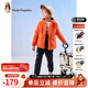 暇步士（Hush Puppies）童裝兒童外套秋冬季新款男女大童簡(jiǎn)約時(shí)尚加厚風(fēng)衣外套 甜橙桔 155 cm(偏大半碼)