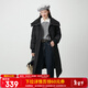 艾萊依（ERAL）冬季新款羽絨服仿羊羔毛領(lǐng)設計感長(cháng)款時(shí)尚加厚過(guò)膝外套上新年衣服 炭黑 S 155【建議80-110斤】