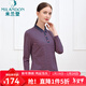 米蘭登（MILANDON）春秋新款中老年女裝媽媽裝時(shí)尚條紋翻領(lǐng)針織長(cháng)袖t恤女潮1N1T1103 粉條  2XL