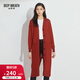 深呼吸DEEP BREATH女裝V領(lǐng)單排扣純羊毛衫針織開(kāi)衫外套A400291 紅 S (2)