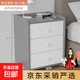 輕奢床頭柜簡(jiǎn)約現代臥室床邊小型床頭置物架出租屋用收納 40cm三抽帝王灰+白 組裝