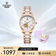 依波（EBOHR）手表女 貝殼鏤空女士機械表節日禮物新年跨年50690121送女友
