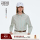 Teenie Weenie小熊女裝條紋襯衫2025秋季新款清新學(xué)院休閑通勤襯衣 薄荷色 L
