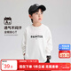左西男童T恤長(cháng)袖春秋2025新款兒童衣服純棉男孩打底上衣服 白色 160