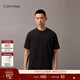 Calvin KleinJeans夏季男女情侶休閑ck浮雕字母純色圓領(lǐng)針織短袖T恤上衣