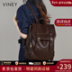 viney新款雙肩包女大容量初中高中生書(shū)包大學(xué)生背包上班電腦包高級感 棕色 戶(hù)外出游簡(jiǎn)約通勤高顏值旅行包