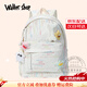 Walker Shop學(xué)生書(shū)包女2025新款時(shí)尚甜美小學(xué)生雙肩包女初中生大容量背包 白色 星星掛件+毛球掛件