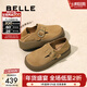 百麗（Belle）趙今麥同款雪頂咖啡勃肯鞋女商場(chǎng)款單鞋D7K1DAM5 【張婧儀同款】土黃色-兩穿勃肯 36 (230mm)