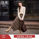 香影美拉德咖色格紋半身裙女2026春裝新款獨特別致不規則高腰裙子 咖色 L 165/68A/110-125斤