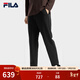 FILA 斐樂(lè )官方男士針織長(cháng)褲冬季新款時(shí)尚休閑通勤舒適直筒褲 正黑色-BK L 175/84A/L
