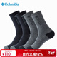 Columbia哥倫比亞戶(hù)外秋冬男女通用透氣舒適休閑襪4雙裝運動(dòng)襪RCS740 AS3 L