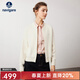Navigare意大利小帆船女裝短外套秋冬季圈圈純羊毛夾克寬松小個(gè)子休閑女裝 科技白 S