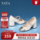 他她（TATA）高跟瑪麗珍鞋單鞋女銀色小香風(fēng)女款7YA07AQ4 米白/金色37