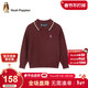 暇步士（Hush Puppies）童裝兒童毛衣大童學(xué)院風(fēng)男童全棉套頭女童線(xiàn)衣 波爾多紅   150   