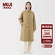 MUJI 女式 蓬松棉服立領(lǐng)大衣 外套女款冬裝長(cháng)款冬季女裝棉衣衣服 米色 L (165/88A)