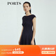 PORTS寶姿商場(chǎng)同款新品女裝氣質(zhì)純色修身短袖連衣裙LL8N021RWE005 丈青 L (8)