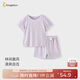 童泰（TONGTAI）嬰兒短袖套裝夏季莫代爾寶寶衣服兒童薄款無(wú)痕上衣短褲紫色90cm