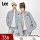Lee25新品寬松版翻領(lǐng)復古淺藍色男女同款復古長(cháng)袖牛仔襯衫休閑潮 淺藍色（尺碼偏大，拍小一碼） M