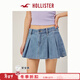 HOLLISTER美式25夏Y2KMiu系牛仔半身裙裙褲女裝343-5044 淺色水洗 S (165/68A)標準版