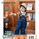 幼歌（YOUGE）嬰幼兒秋季童趣卡通牛仔背帶褲寬松柔軟細膩不掉色褲子 牛仔藍(66-90襠開(kāi)扣) 90 cm