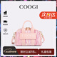 COOGI【祝緒丹同款】包包女款輕奢女士手提斜挎托特包女情人節生日禮物 粉色【真皮面料】