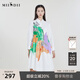 謎底純棉連衣裙春季新款主題印花收腰顯瘦中長(cháng)裙231ML0119 亮白花 M