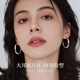 戚小米s999純銀針圈圈耳環(huán)耳圈女高級感大圈圈耳扣2026爆款素圈耳飾品 【999銀針】3cm銀色圈圈耳環(huán)一對