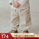 OAK FAMILY秋季新品兒童燈芯絨長(cháng)褲男女寶寶束腳洋氣休閑褲百搭 淺沙色 90
