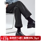 百圖（betu）女裝2025年冬季新款休閑褲中高腰潮流顯瘦高級感直筒褲子2510T81 深灰 M