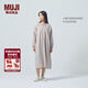 MUJIIDEE 女式 漢麻混平紋抽褶連衣裙女裝裙子25年夏季 GA34CC5S 淺米色 均碼 165/88A