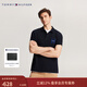Tommy Hilfiger【透氣舒適】春夏男裝純棉珠地網(wǎng)眼絨面字母翻領(lǐng)短袖T恤POLO 深藏青DW5 L （推薦：150-165斤）