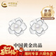 中國黃金（CHINA GOLD）S925銀耳釘女山茶花瓣珍珠耳釘小眾輕奢高級耳飾送女友 山茶花耳釘【中金禮盒】