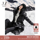 玖姿·安娜蔻【冰原系列】帽領(lǐng)收腰白鵝絨中長(cháng)羽絨服女2024冬款 素黑 M