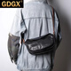 GDGX真皮男包單肩斜挎包手工復古迷你小包頭層牛皮休閑時(shí)尚餃子包背包 黑色 25*9*13cm