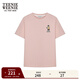 Teenie Weenie小熊女裝T恤夏季休閑青春活力寬松舒適明線(xiàn)短袖上衣 粉色 M