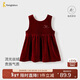 童泰（TONGTAI）女寶寶連衣裙冬季兒童裙子女童絲絨公主裙新年馬甲裙紅色110cm