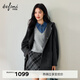 伊芙麗（eifini）伊芙麗學(xué)院風(fēng)連帽設計中長(cháng)款100%羊毛毛呢外套女2025冬裝新款 極致灰 M