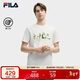 FILA 斐樂(lè )易烊千璽同款男子針織短袖衫2025夏時(shí)尚休閑簡(jiǎn)約基礎圓領(lǐng)T恤