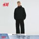 H&M男裝女裝夾克2025年秋冬新款戶(hù)外登山防風(fēng)連帽軟殼外套1293996 黑色 M 175/100