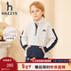 哈吉斯（HAZZYS）童裝男童兒童衛衣冬新款仿羊羔毛保暖舒適親膚鎖溫男童加厚衛衣 奶油色 130