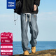 唐獅（TonLion）2025春男側邊牛仔褲抽繩闊腿褲牛仔長(cháng)褲