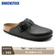 BIRKENSTOCK勃肯德國進(jìn)口男女款牛皮革軟木外穿Boston包頭拖鞋 黑色-常規版60191 43