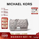 MICHAEL KORS新年新品禮物奢侈品MK女士包包SLOAN羊皮革單肩斜挎包小號珍珠灰