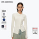ANN ANDELMAN【明星同款】不規則針織衫女秋款長(cháng)袖開(kāi)衫不對稱(chēng)上衣 米白色 S