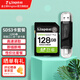 金士頓（Kingston）SD卡相機存儲卡單反微單CCD相機內存卡 class10 SDS3/128GB+雙接口USB2.0讀卡器