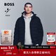雨果博斯BOSS 【防潑水】男士冬季羽絨填充連帽棉服 001-黑色 L