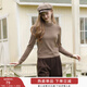 香影內搭打底衫女長(cháng)袖2025冬季新款時(shí)尚套頭綠色半高領(lǐng)針織衫上衣 淺棕 M 160/84A/95-110斤