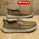 公牛世家男鞋2026春季新款一腳蹬防滑軟底豆豆鞋男士復古休閑樂(lè )福鞋子男款 卡其【GN124101212】 41 （運動(dòng)碼）